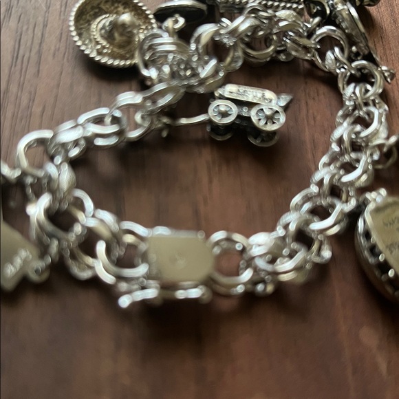 Vintage Sterling Silver 10 Charm Bracelet 1960s Travel, 7.5”, California, - Picture 5 of 15